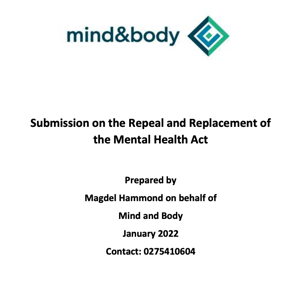 Submission On Repeal And Replacement Of Mental Health Act